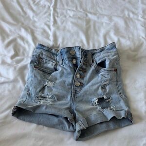 Aeropostale Light Blue Distressed Jean Shorts